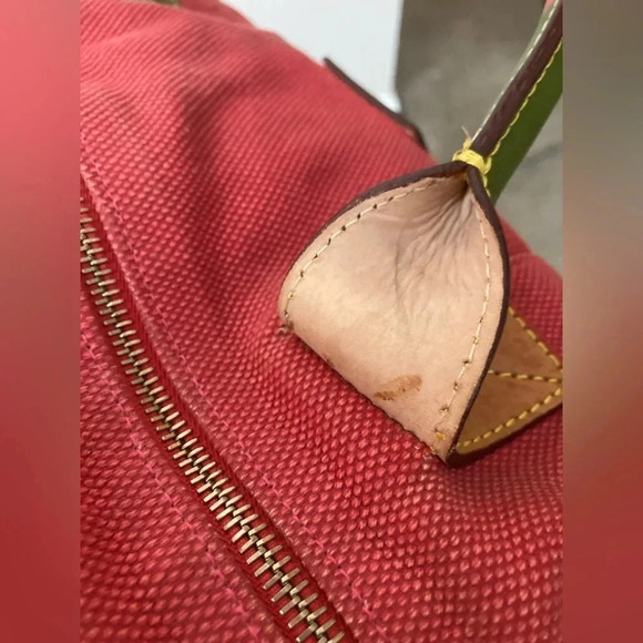 Rare Dooney & Bourke Vintage Small Red Canvas Duffle Bag with Leather Handles - Picture 7 of 16